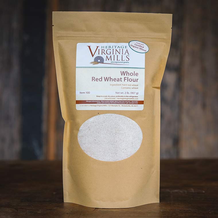 Whole Red Wheat Flour - 2lbs (32oz) (Certified Organic Wheat)